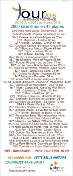 Program Tour de France Footrace