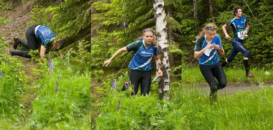 I takový je orientační běh. Jana Knapová padá při seběhu na diváckou kontrolu (foto: Petr Kadeřávek)